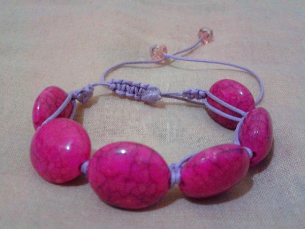 Pulseira Shambala Pedra Rosa